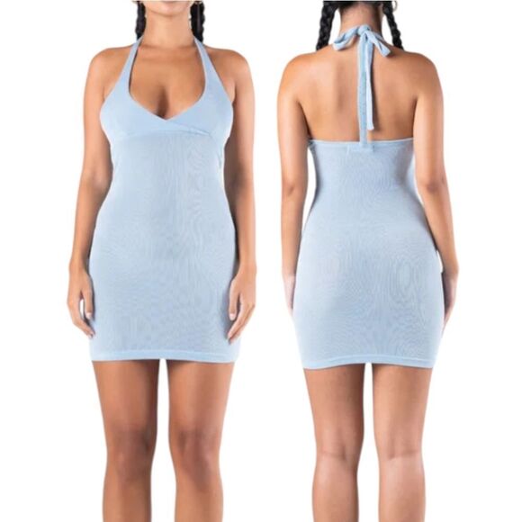 Finesse Dani Blueberry Halter Bodycon Mini Dress Size 1X NWT - Picture 3 of 14